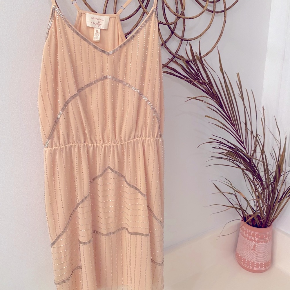 Nude embellished dress NWOT